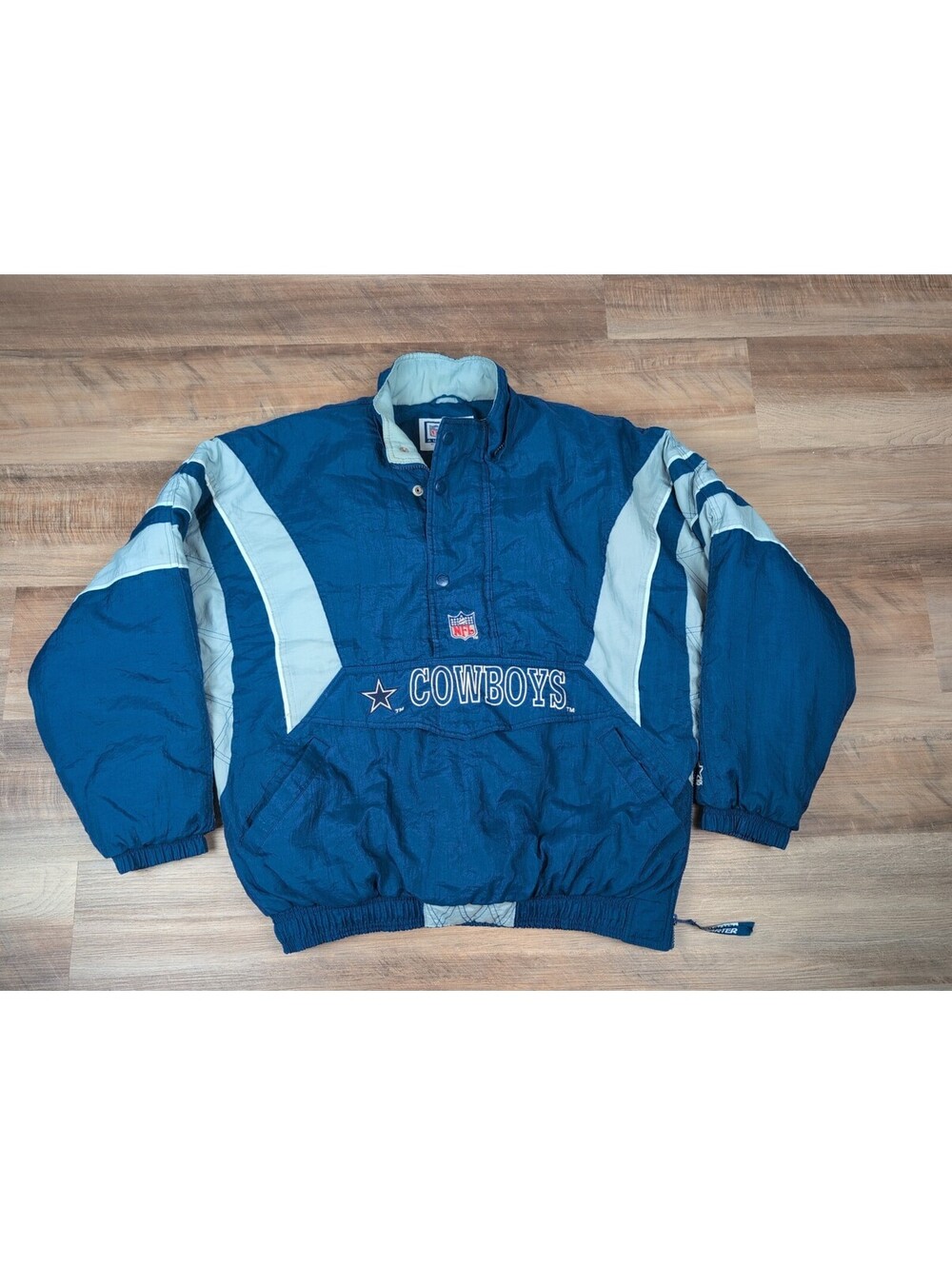 VTG Dallas Cowboys Authentic NFL Pro Line Starter  1/2 Zip Jacket  Large